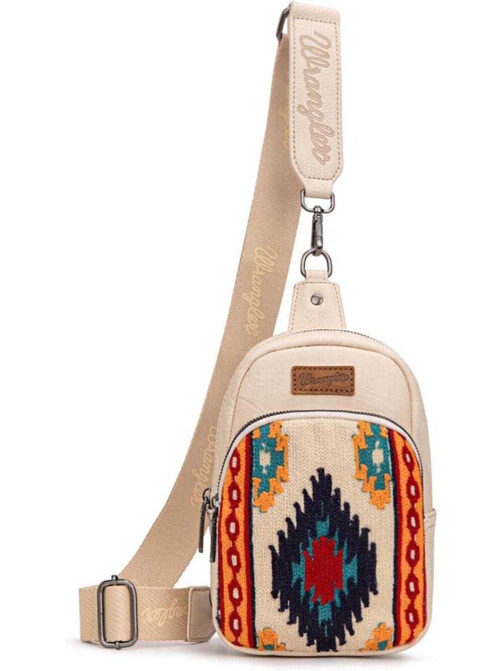 Wrangler Aztec Sling Bag for Women Western Knitted Crossbody Purse and Chest Bag